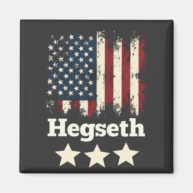 Hegseth Trump Administration American Flagga Magnet (Framsidan)
