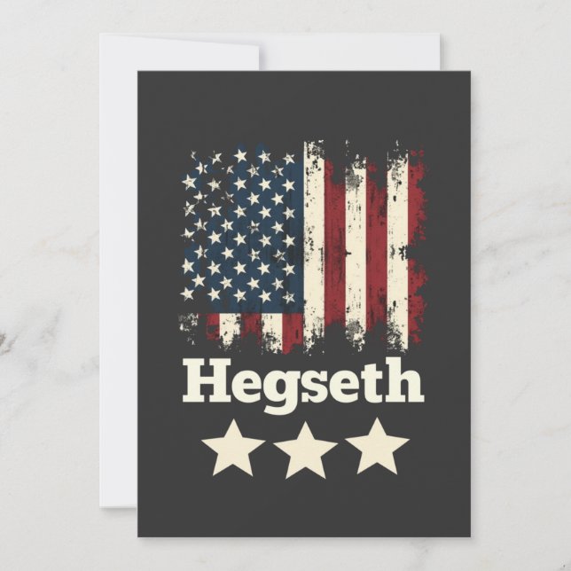 Hegseth Trump Administration American Flagga Meddelande (Framsida)