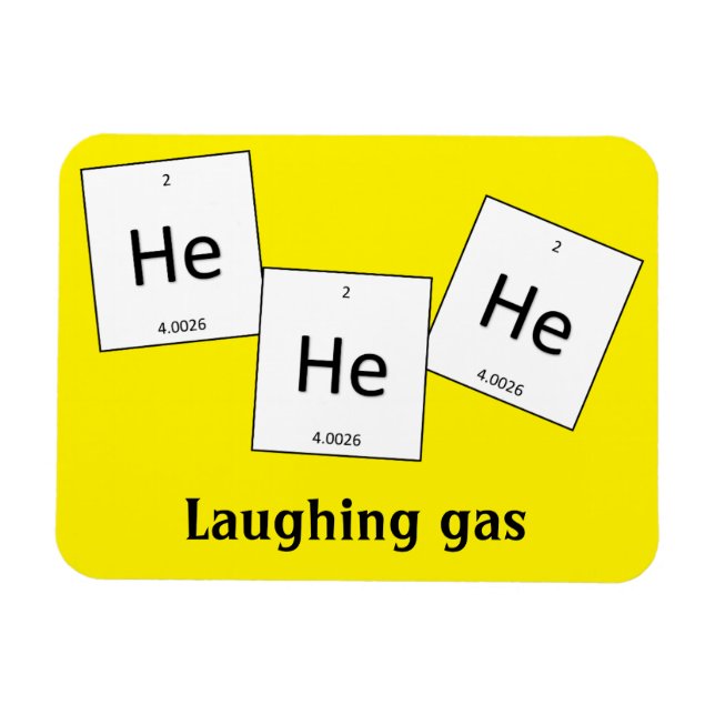 Hehehe Helium Laughing Gas Inslag Pun Magnet (Horisontell)
