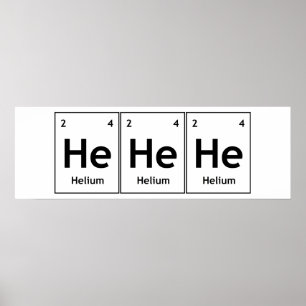 HeHelium Inslag Periodic Bord Ord Science Poster