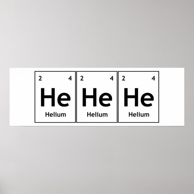 HeHelium Inslag Periodic Bord Ord Science Poster (Framsidan)