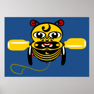 Hei Tiki Bee Leksak Maori Design Nya Zeeland Poster