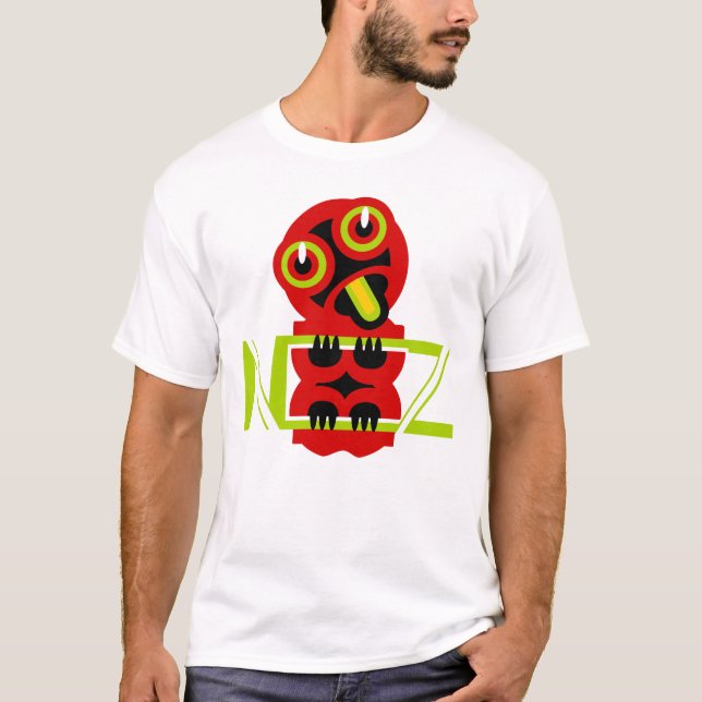 Hei Tiki Maori Design NZ Nya Zeeland T Shirt (Framsida)