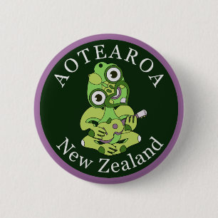 Hei Tiki New Zealand badge Knapp