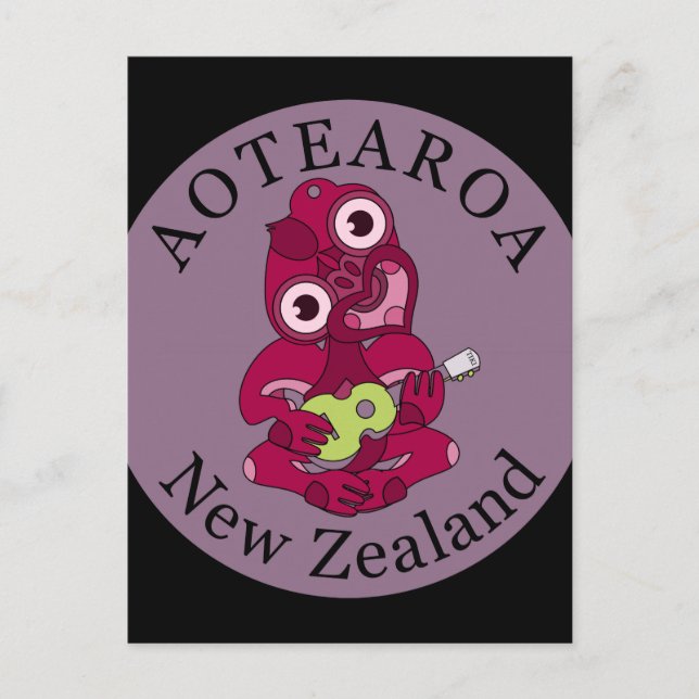Hei Tiki Ukulele Aotearoa-vykort Vykort (Framsida)