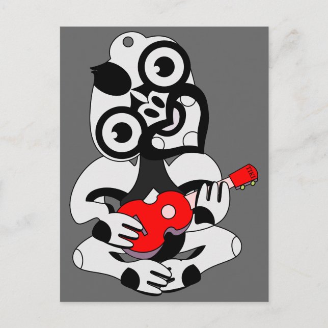 Hei Tiki Ukulele Postcard  Vykort (Framsida)