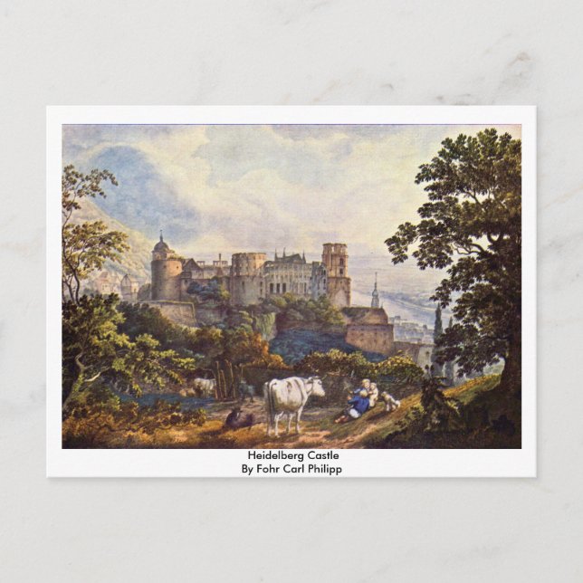 Heidelberg Castle av Fohr Carl Philipp Vykort (Framsida)