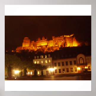Heidelberg Castle by Night Poster