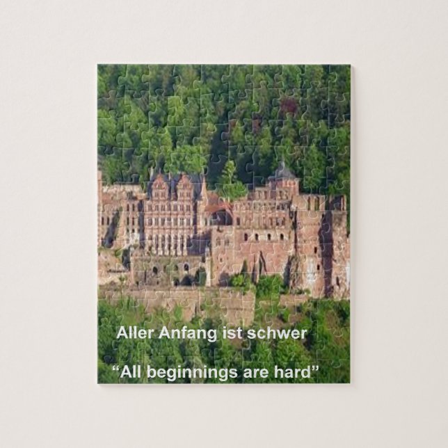 Heidelberg Castle på tyska och tyska Say Pussel (Vertikal)