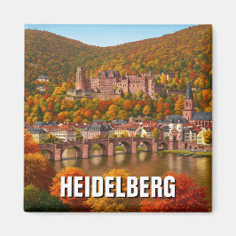 Heidelberg Castle Tyskland Autumn Travel Magnet