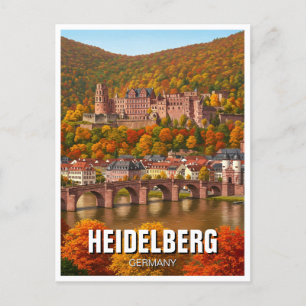 Heidelberg Castle Tyskland Autumn Travel Vykort
