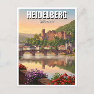 Heidelberg Castle Tyskland Travel Vykort