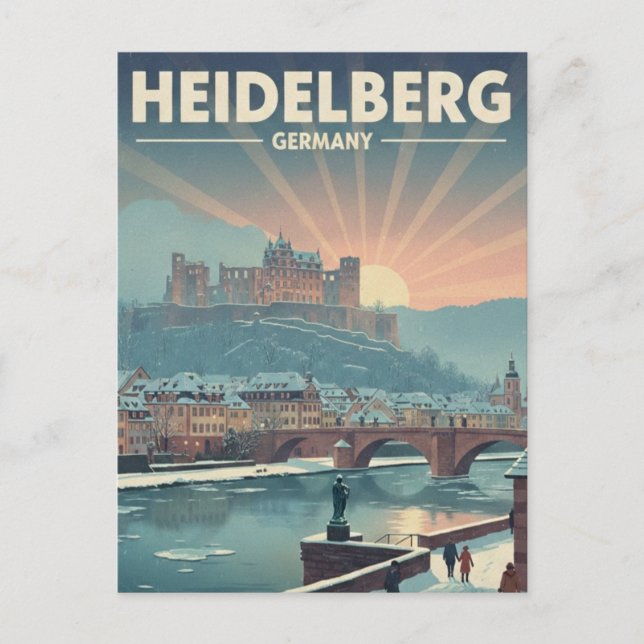 Heidelberg Castle Tyskland Winter Travel Vykort (Framsida)
