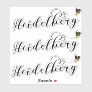 Heidelberg Flagga Heart, Tyskland Klistermärken