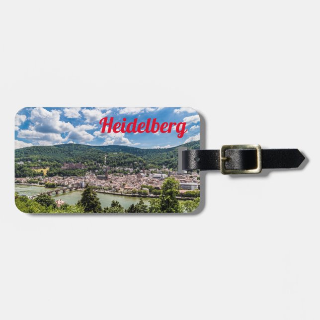 Heidelberg Neckar Panorama Tyskland Bagagebricka (Horisontell Framsida)