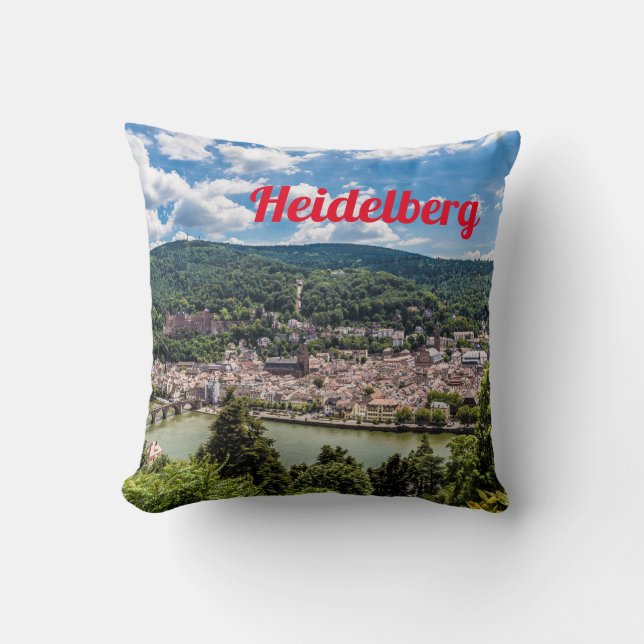 Heidelberg Neckar Panorama Tyskland Kudde (Framsida)
