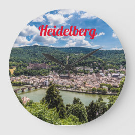 Heidelberg Neckar Panorama Tyskland Stor Klocka