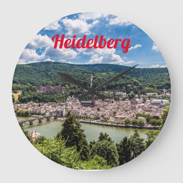 Heidelberg Neckar Panorama Tyskland Stor Klocka (Framsida)