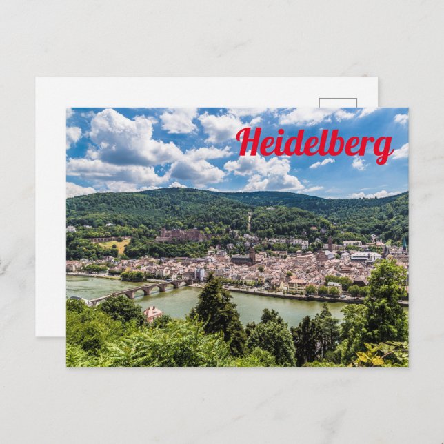 Heidelberg Neckar Panorama Tyskland Vykort (Fram/baksida)