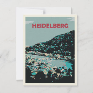 Heidelberg och Neckar River Tyskland Romantic City Vykort