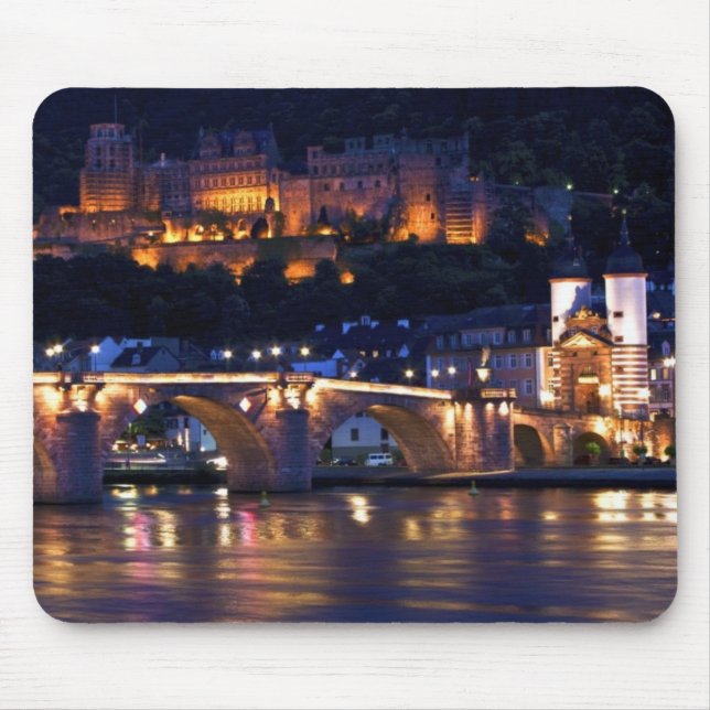 Heidelberg på natten Mousepad Musmatta (Framsidan)