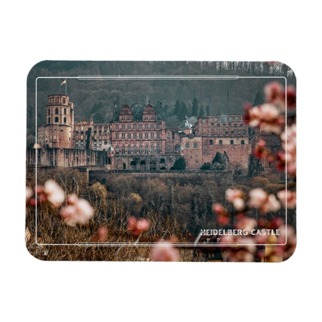 Heidelberg slott om våren – Romantiska Tyskland Magnet (Horisontell)