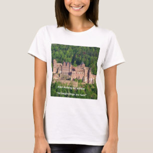Heidelberg slott på tyska & tyskt ordspråk t-shirt