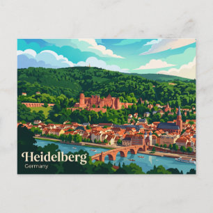 Heidelberg slott Tyskland Vykort