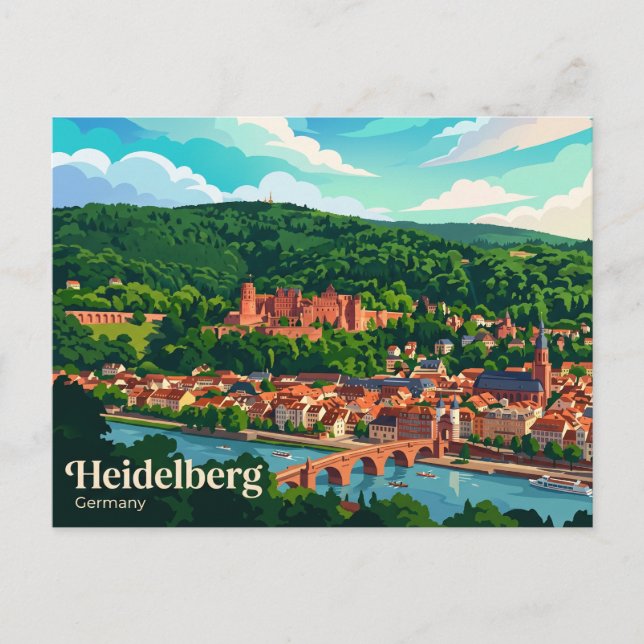 Heidelberg slott Tyskland Vykort (Framsida)