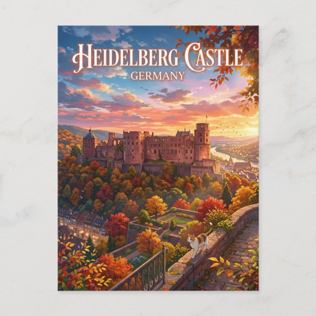 Heidelberg slott Tyskland Vykort (Framsida)