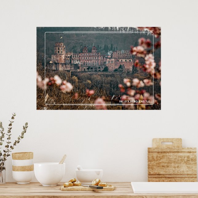 Heidelberg slott våren – Romantiskt tyskt slott Poster (Kök)