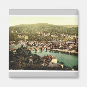 Heidelberg som ses från Philosophenwegen, Baden, Magnet