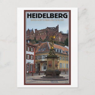 Heidelberg - Statue och Castle Vykort