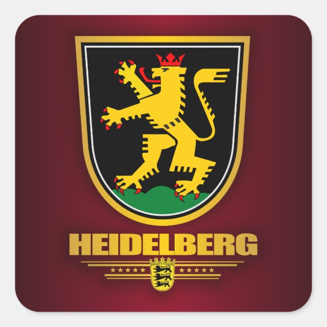 "Heidelberg" Stickers Fyrkantigt Klistermärke (Framsida)