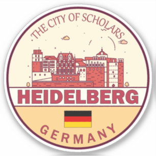 Heidelberg Tyskland City Skyline Emblem Klistermärken