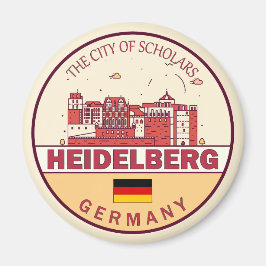 Heidelberg Tyskland City Skyline Emblem Magnet