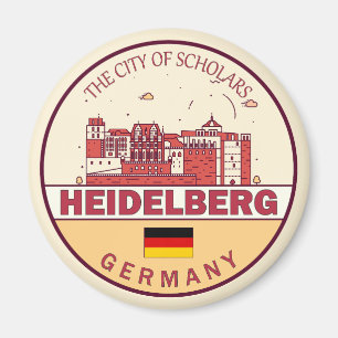 Heidelberg Tyskland City Skyline Emblem Magnet