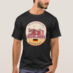 Heidelberg Tyskland City Skyline Emblem T Shirt