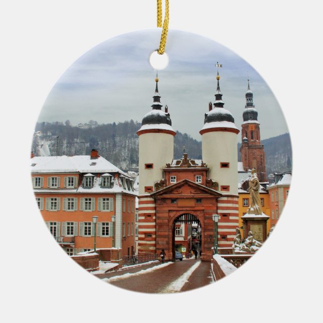 Heidelberg Tyskland Julgransprydnad Keramik (Framsidan)