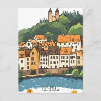 Heidelberg Tyskland Resa Vykort