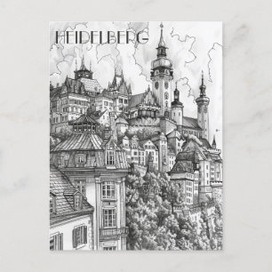 Heidelberg Tyskland Vykort