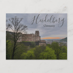 Heidelberg Tysklant vykort med Castle