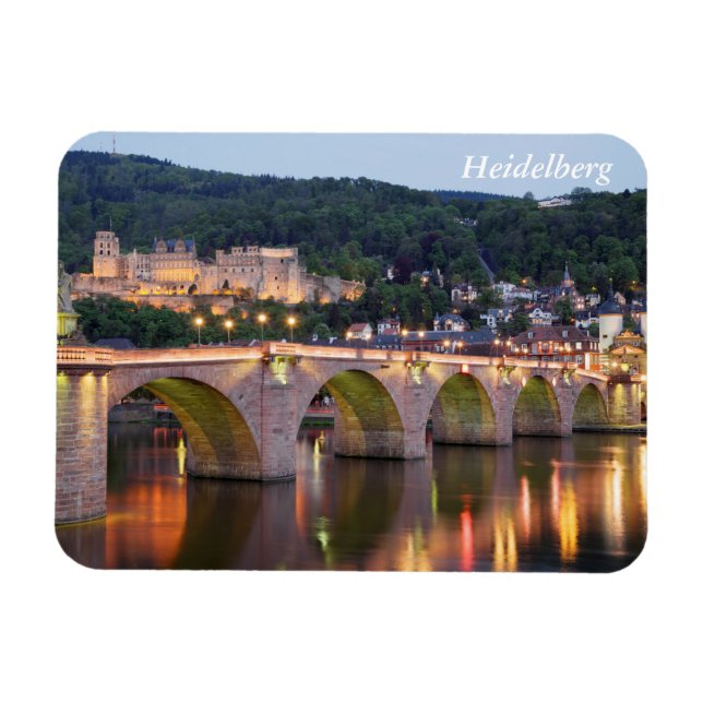 Heidelberg vid kvällsljus magnet (Horisontell)