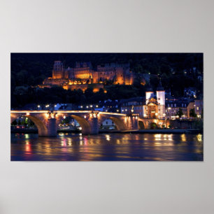 Heidelberg vid Nattutskrift Poster