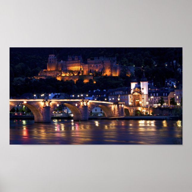 Heidelberg vid Nattutskrift Poster (Framsidan)