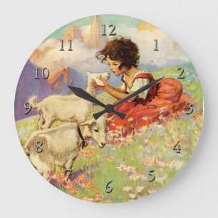 "Heidi and Her Goats" av Jessie Willcox Smith Stor Klocka