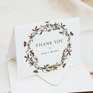 HEIDI Bohemian Muted Tones Watercolor Wildblomma Tack Kort