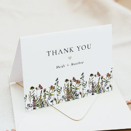 HEIDI Bohemian Muted Tones Watercolor Wildblommor Tack Kort