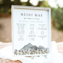 HEIDI Boho Mountain Flower First Year Millestone