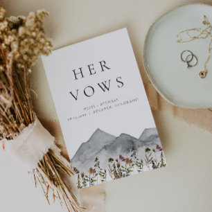 HEIDI Boho Mountain Wildblomma Hennes Bröllop Vows Kort